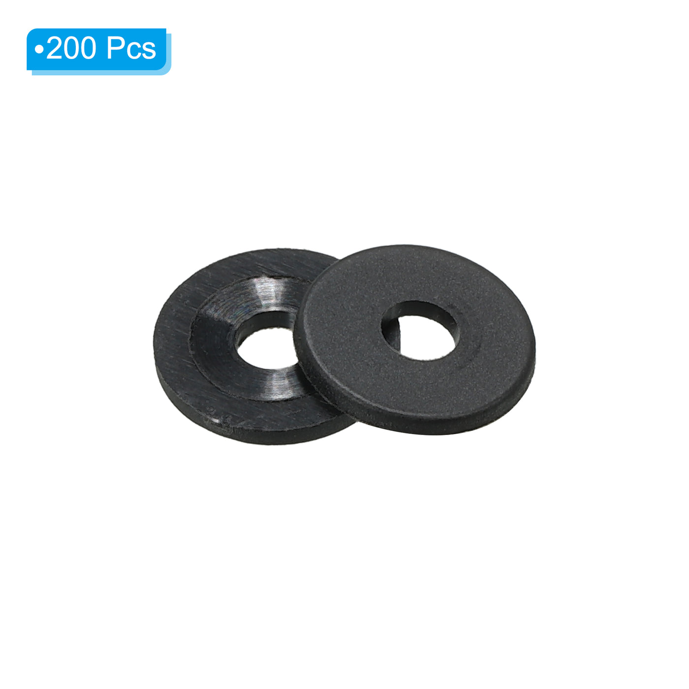 Harfington M3 Nylon Flat Washer, 200pcs 3mm ID 10mm OD 1mm Thick Sealing Spacer Gasket