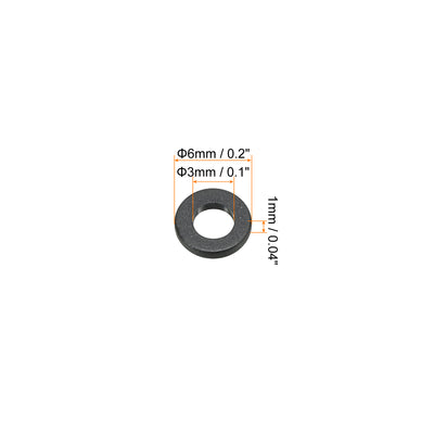 Harfington M3 Nylon Flat Washer, 80pcs 3mm ID 6mm OD 1mm Thick Sealing Spacer Gasket