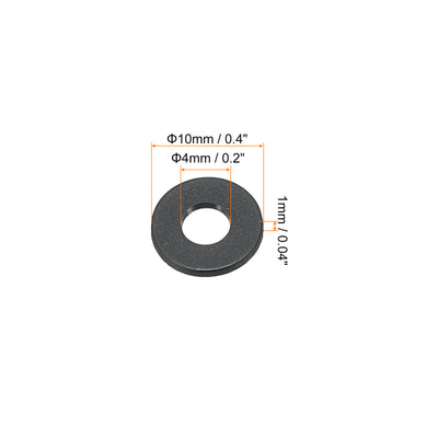 Harfington M4 Nylon Flat Washer, 80pcs 4mm ID 10mm OD 1mm Thick Sealing Spacer Gasket