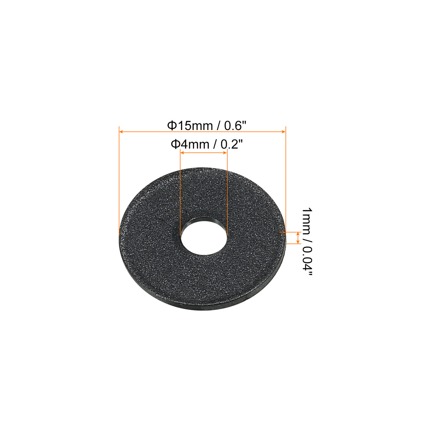 Harfington M4 Nylon Flat Washer, 200pcs 4mm ID 15mm OD 1mm Thick Sealing Spacer Gasket