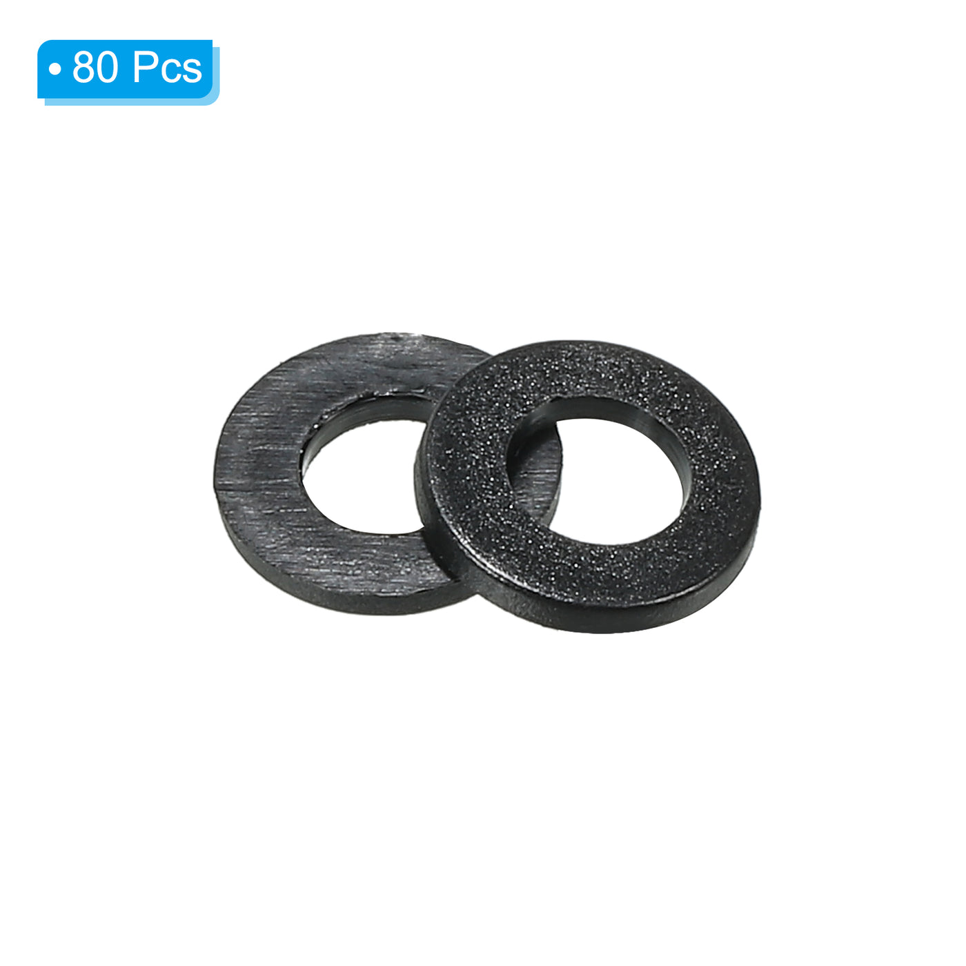 Harfington M4 Nylon Flat Washer, 80pcs 4mm ID 8mm OD 1mm Thick Sealing Spacer Gasket