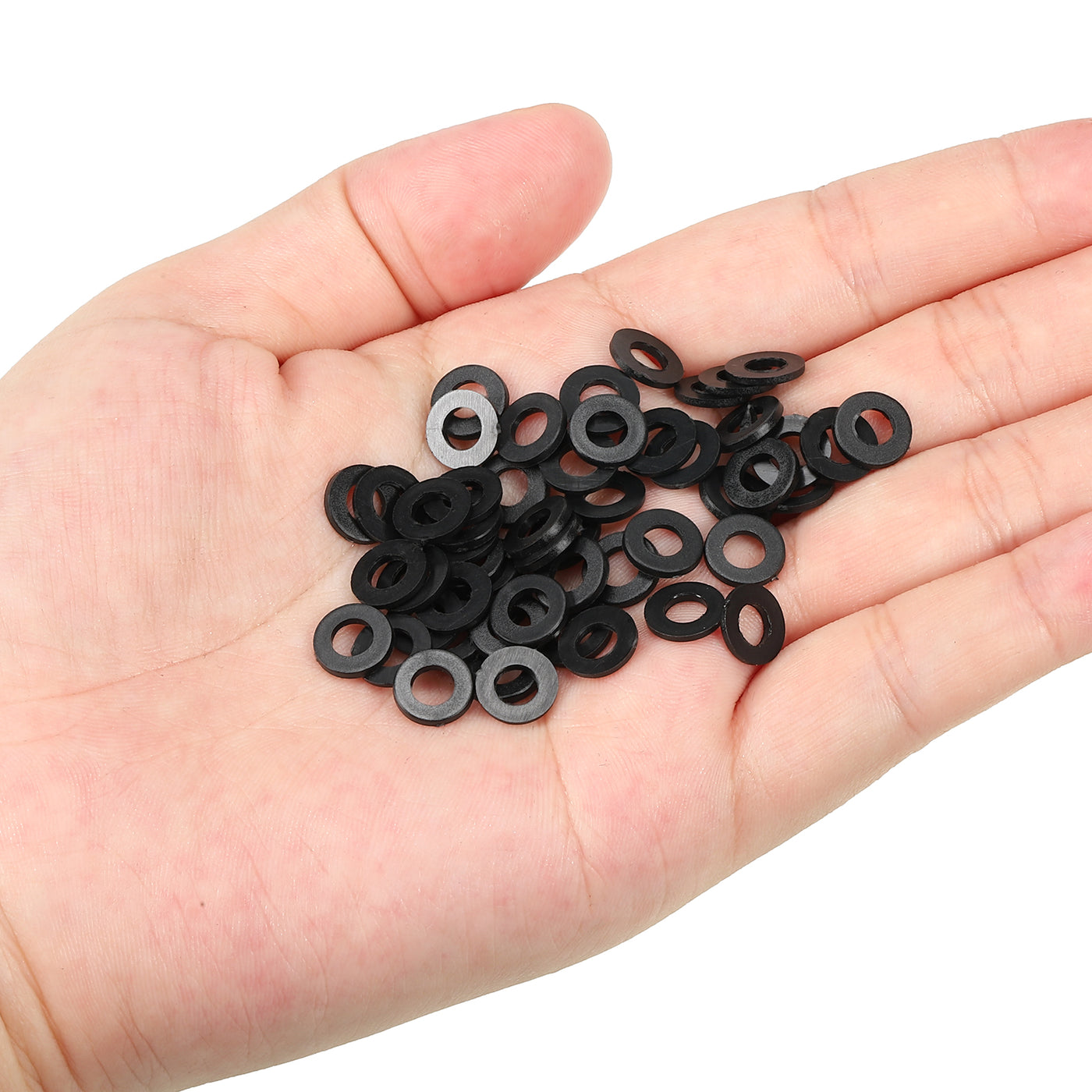Harfington M4 Nylon Flat Washer, 150pcs 4mm ID 8mm OD 1mm Thick Sealing Spacer Gasket