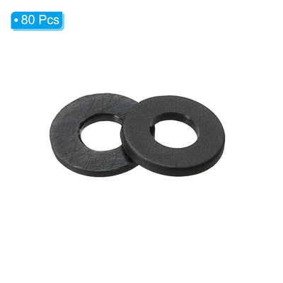 Harfington M4 Nylon Flat Washer, 80pcs 4mm ID 9mm OD 1mm Thick Sealing Spacer Gasket