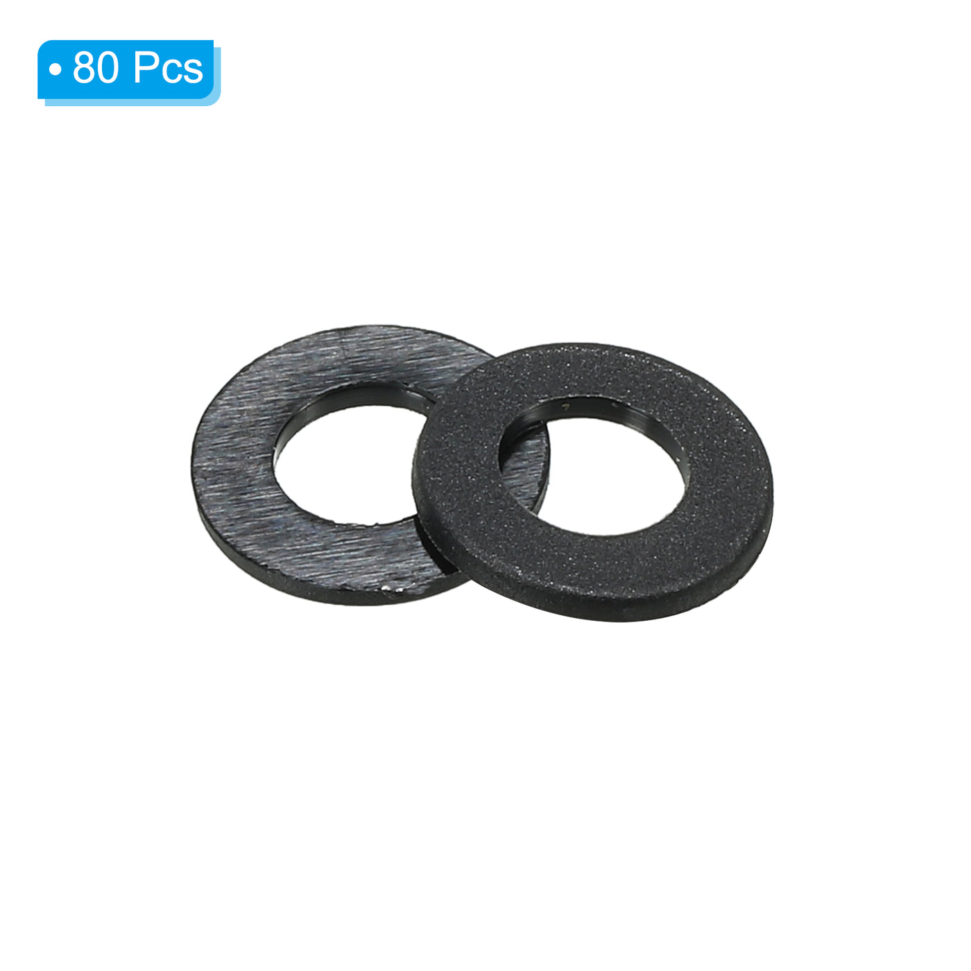Harfington M5 Nylon Flat Washer, 80pcs 5mm ID 10mm OD 1mm Thick Sealing Spacer Gasket
