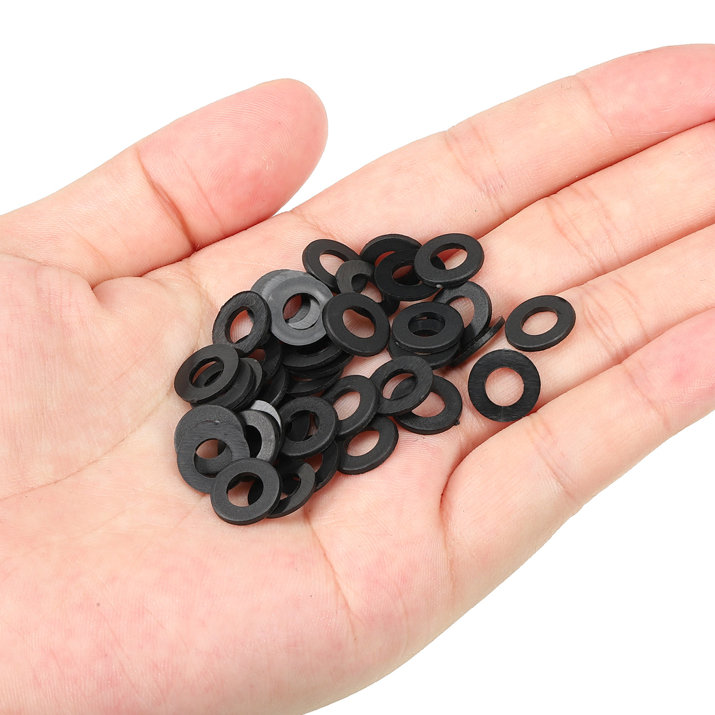 Harfington M5 Nylon Flat Washer, 80pcs 5mm ID 10mm OD 1mm Thick Sealing Spacer Gasket