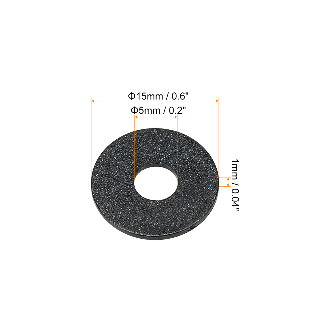 Harfington M5 Nylon Flat Washer, 100pcs 5mm ID 15mm OD 1mm Thick Sealing Spacer Gasket