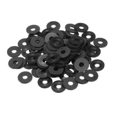 Harfington M6 Nylon Flat Washer, 100pcs 6mm ID 18mm OD 1.5mm Thick Sealing Spacer Gasket