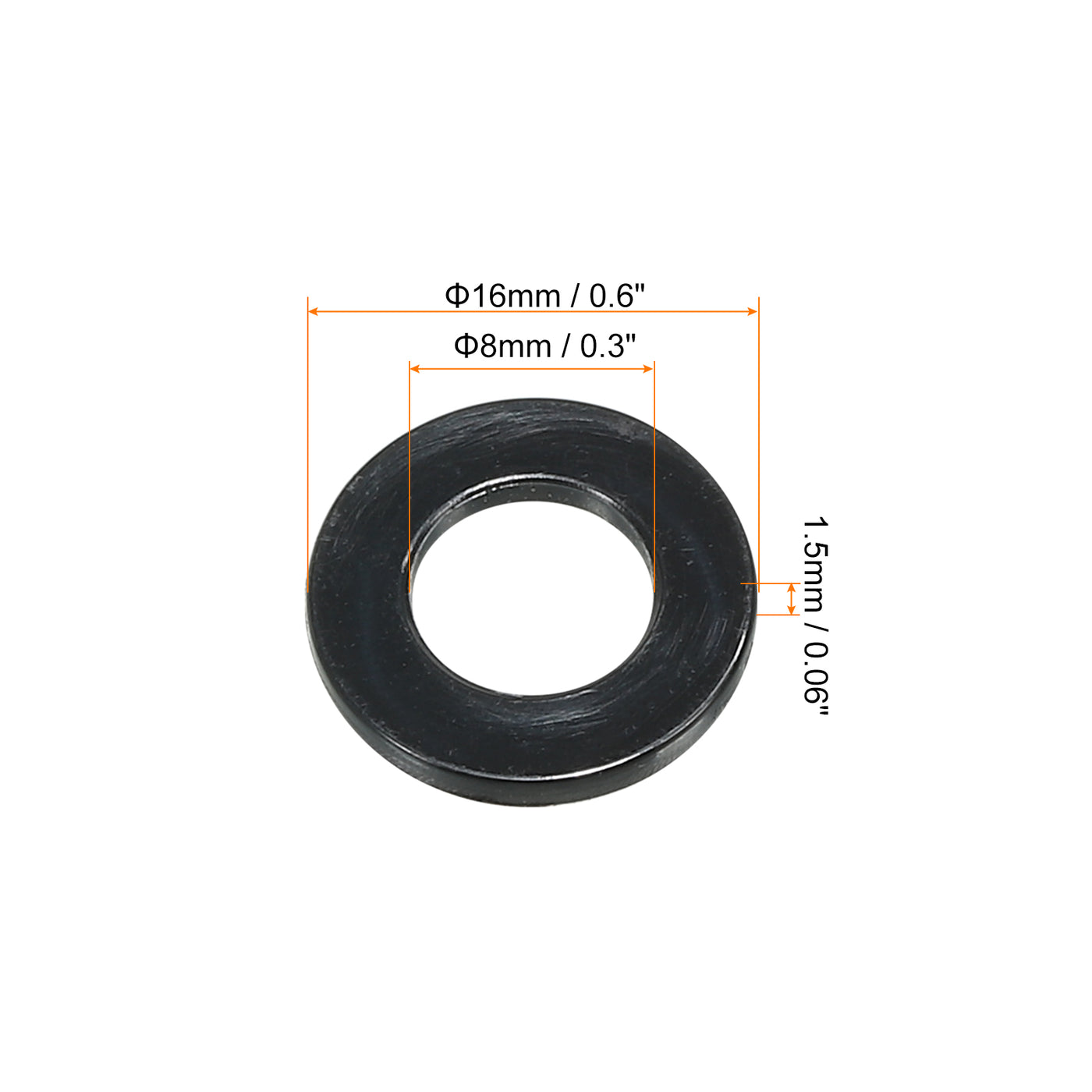 Harfington M8 Nylon Flat Washer, 100pcs 8mm ID 16mm OD 1.5mm Thick Sealing Spacer Gasket