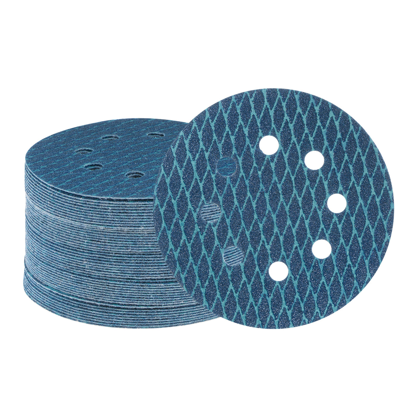 Harfington 50pcs Diamond Shape Sanding Discs 5" 60 Grit Hook & Loop Rhomb Sandpaper 8 Holes