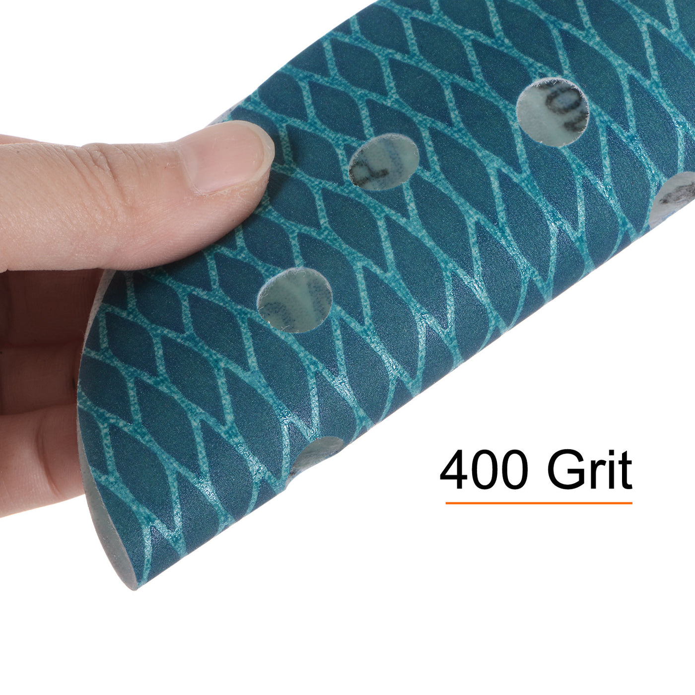 Harfington 50pcs Diamond Shape Sanding Discs 5" 400 Grit Hook & Loop Rhomb Sandpaper 8 Hole