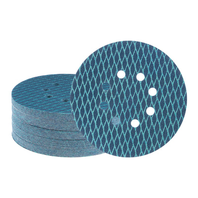 Harfington 50pcs Diamond Shape Sanding Discs 6" 100 Grit Hook & Loop Rhomb Sandpaper 8 Hole
