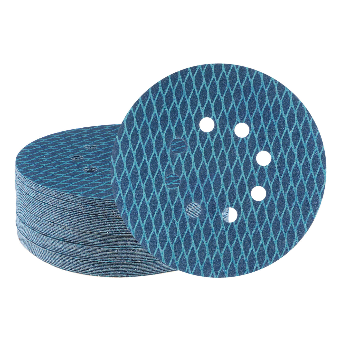 Harfington 50pcs Diamond Shape Sanding Discs 6" 180 Grit Hook & Loop Rhomb Sandpaper 8 Hole