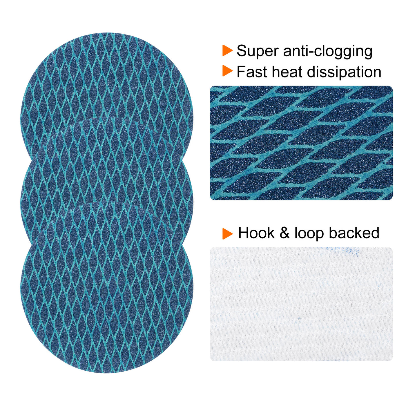 Harfington 50pcs Diamond Shape Sanding Discs 5 Inch 120 Grit Hook & Loop Rhomb Sandpaper