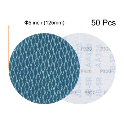 Harfington 50pcs Diamond Shape Sanding Discs 5 Inch 320 Grit Hook & Loop Rhomb Sandpaper
