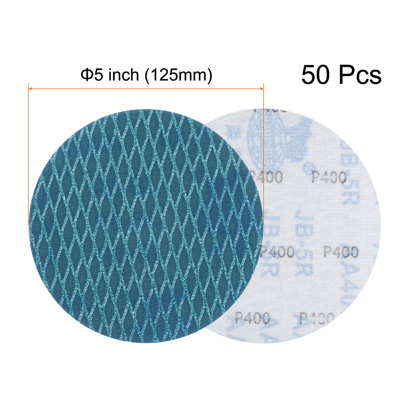 Harfington 50pcs Diamond Shape Sanding Discs 5 Inch 400 Grit Hook & Loop Rhomb Sandpaper