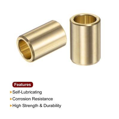 Harfington 2pcs Sleeve Bearings 1/2"x11/16"x1" Wrapped Oilless Bushings Brass Alloy