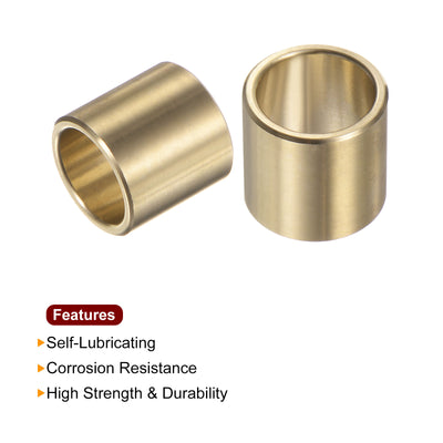 Harfington 2pcs Sleeve Bearings 1/2"x0.63"x5/8" Wrapped Oilless Bushings Brass Alloy