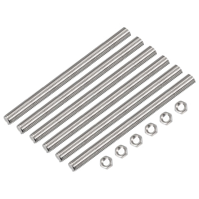 Harfington 6Pack M14 x 300mm Fully Threaded Rod W 6Pack Hex Nuts, 2mm Thread Pitch