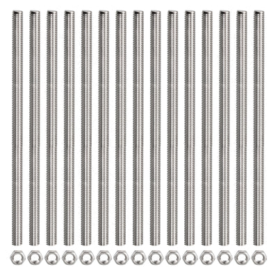 Harfington 15Pack M5 x 350mm Fully Threaded Rod W 15Pack Hex Nuts, 0.8mm Thread Pitch