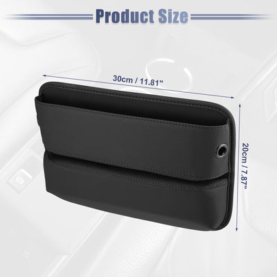 Harfington PU Leather Car Seat Gap Filler Multi-function Car Seat Organizer Console Side Pocket Storage Box - Pack of 1