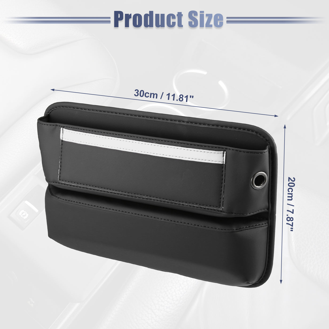 ACROPIX PU Leather Car Seat Gap Filler Multiple Pockets Car Seat Organizer Console Side Pocket Storage Box - Pack of 2