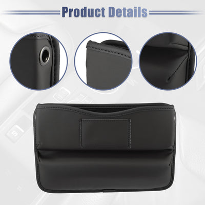 Harfington PU Leather Car Seat Gap Filler Car Seat Organizer Console Side Pocket Storage Box - Pack of 1