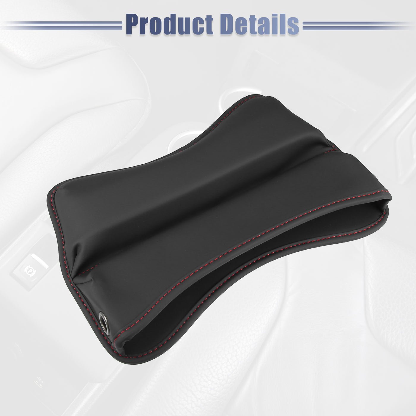 ACROPIX PU Leather Car Seat Gap Filler Organizer Console Side Pocket Storage Box - Pack of 1