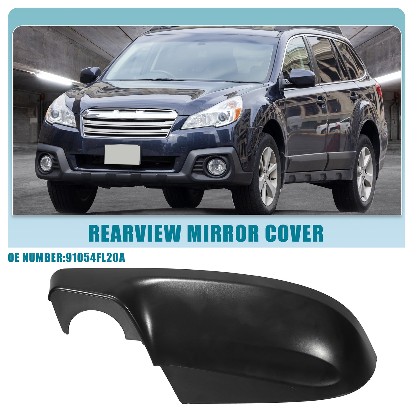 A ABSOPRO Rearview Mirror Cover Cap No.91054FL20A Left Side Door Mirror Cover for Subaru Ascent 2.4L 2019-2022 for Subaru Impreza 2017-2023 ABS Plastic Black