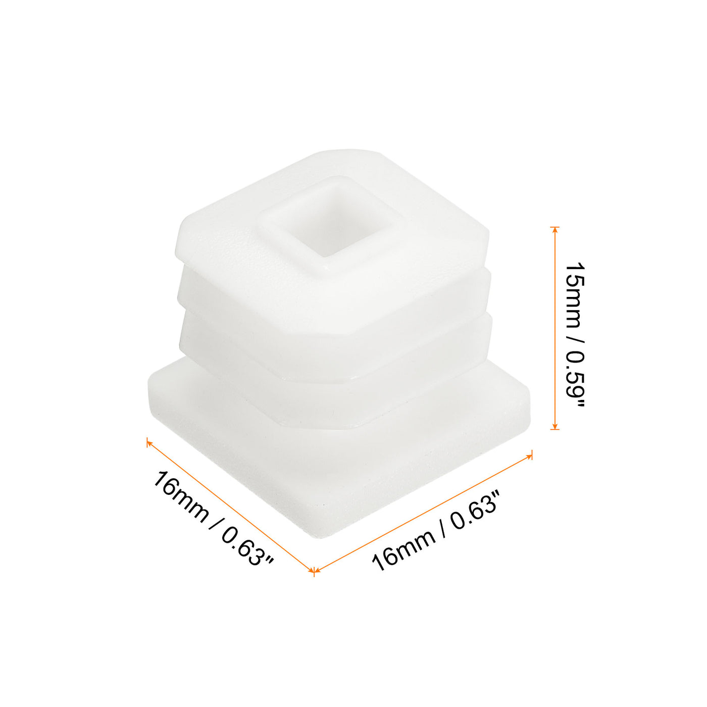 uxcell Uxcell 8Pcs 16mmx16mm(0.63inch) Plastic Tubing Plug Square Post End Caps White