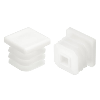 Harfington Uxcell 8Pcs 16mmx16mm(0.63inch) Plastic Tubing Plug Square Post End Caps White