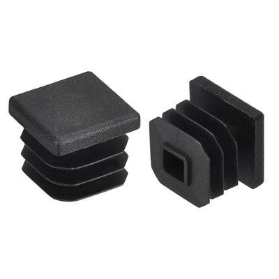 Harfington Uxcell 4Pcs 16mmx16mm(0.63inch) Plastic Tubing Plug Square Post End Caps Black