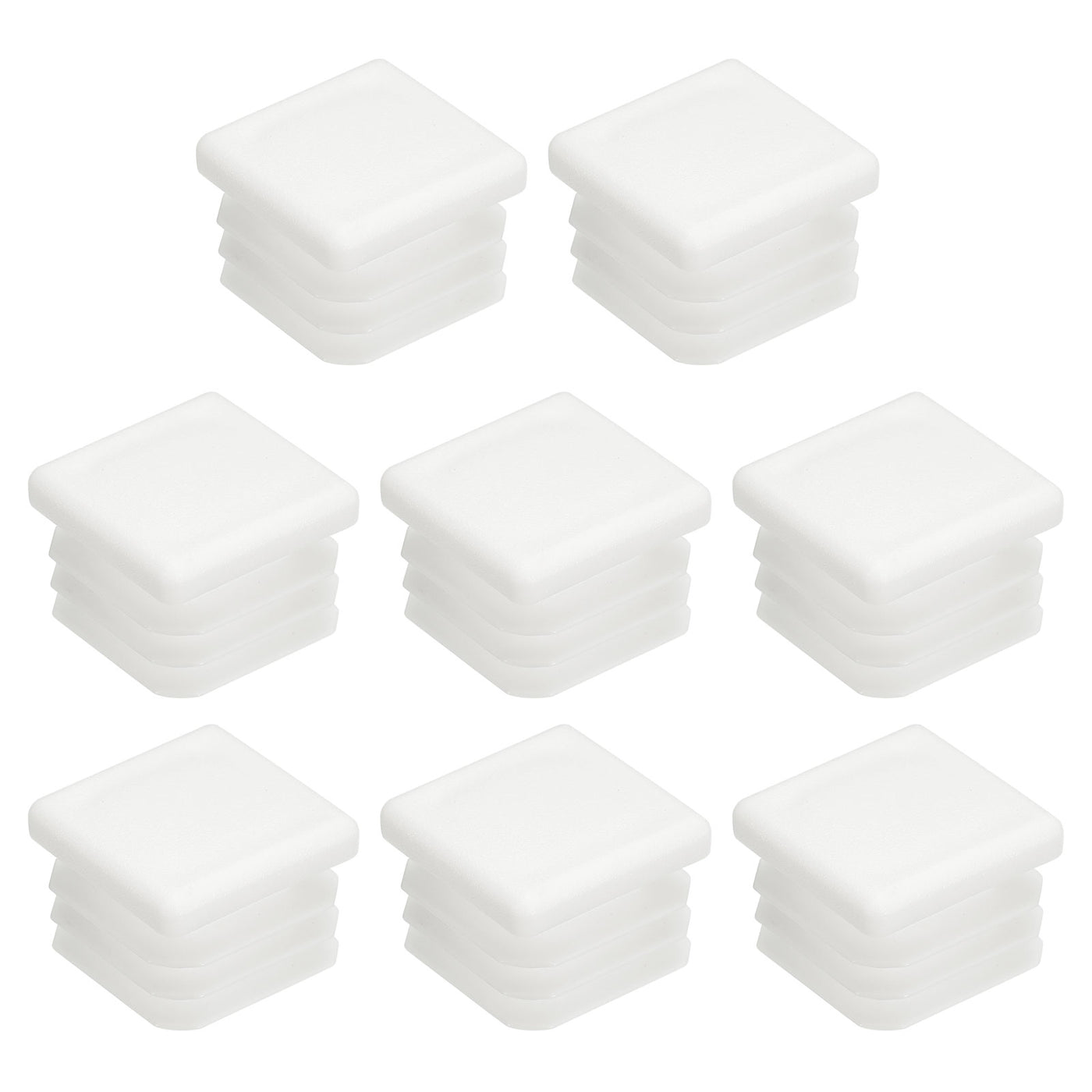 uxcell Uxcell 8Pcs 20mmx20mm(0.79inch) Plastic Tubing Plug Square Post End Caps White