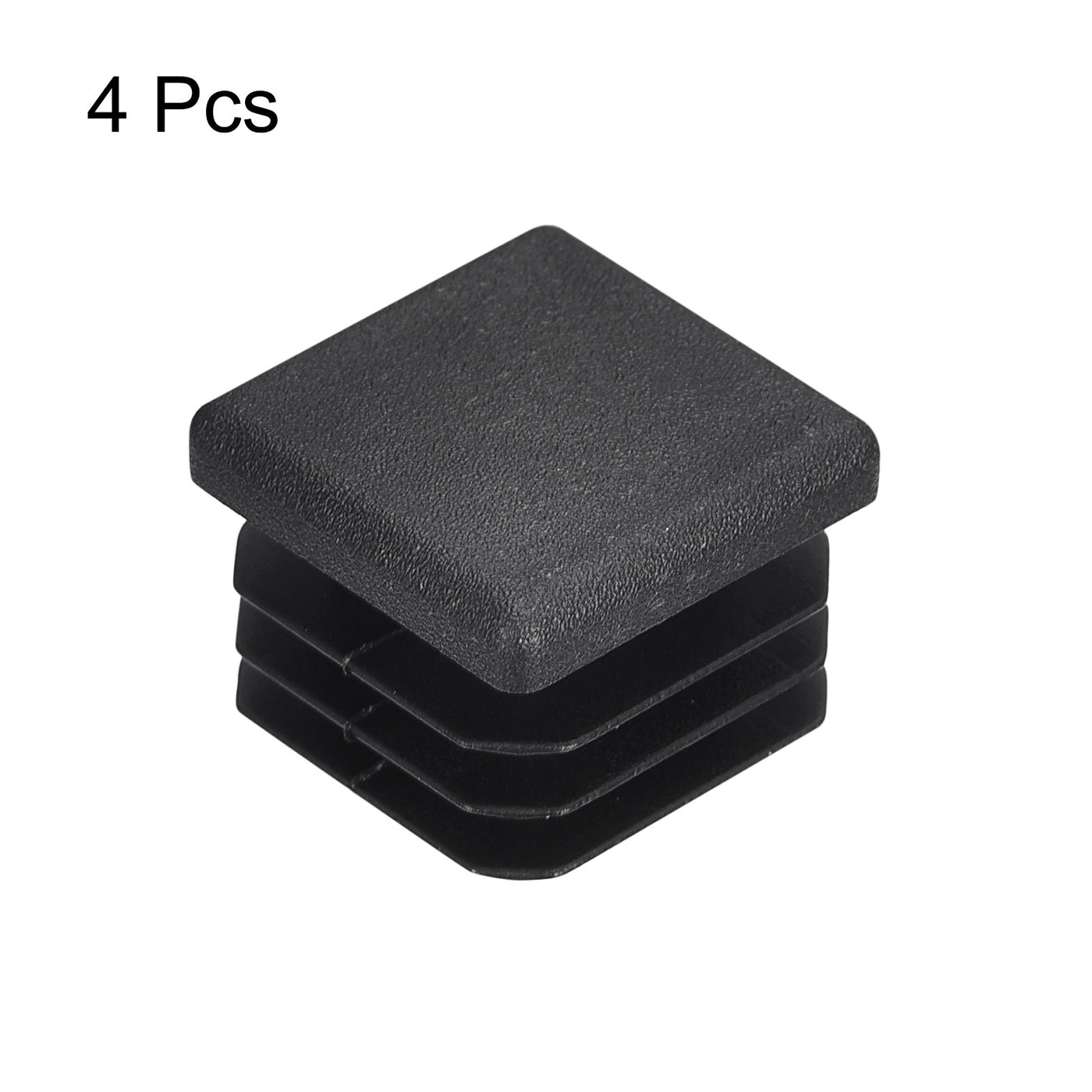 uxcell Uxcell 4Pcs 20mmx20mm(0.79inch) Plastic Tubing Plug Square Post End Caps Black