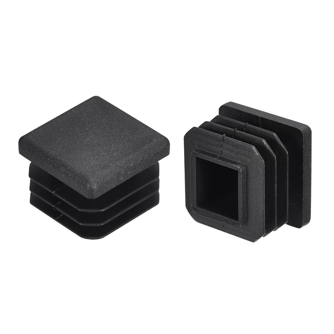 uxcell Uxcell 4Pcs 20mmx20mm(0.79inch) Plastic Tubing Plug Square Post End Caps Black