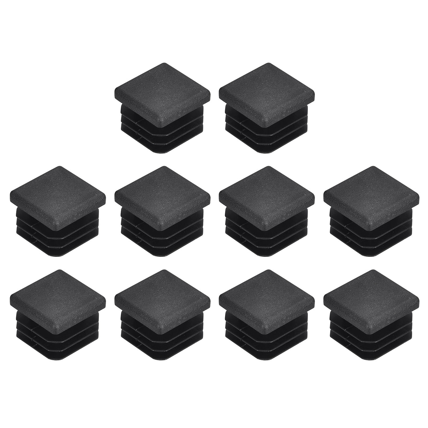 uxcell Uxcell 10Pcs 20mmx20mm(0.79inch) Plastic Tubing Plug Square Post End Caps Black