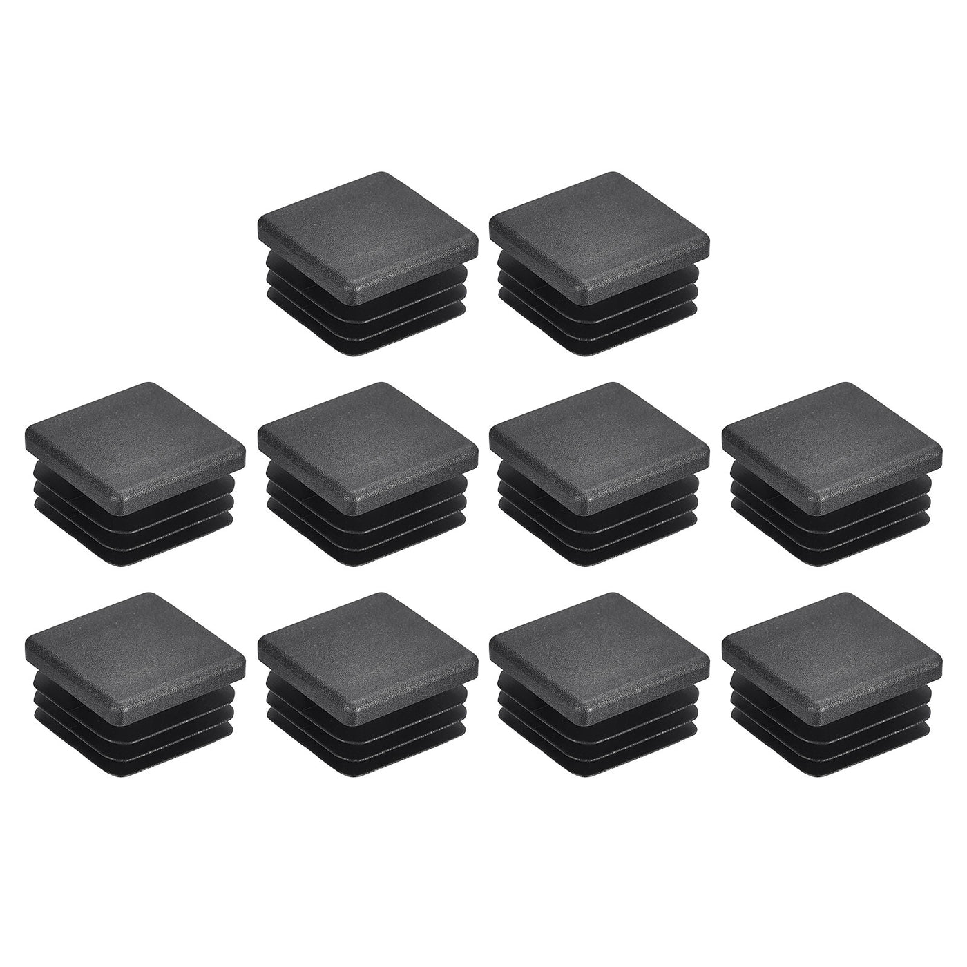 uxcell Uxcell 10Pcs 25mmx25mm(0.98inch) Plastic Tubing Plug Square Post End Caps Black