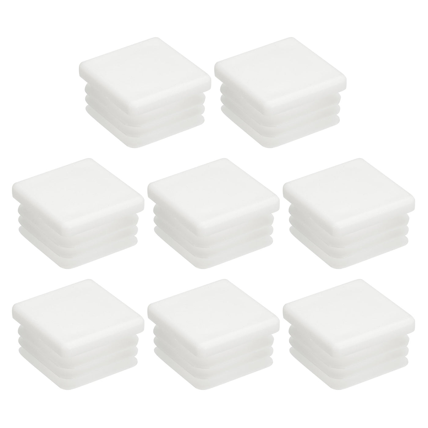 uxcell Uxcell 8Pcs 25mmx25mm(0.98inch) Plastic Tubing Plug Square Post End Caps White