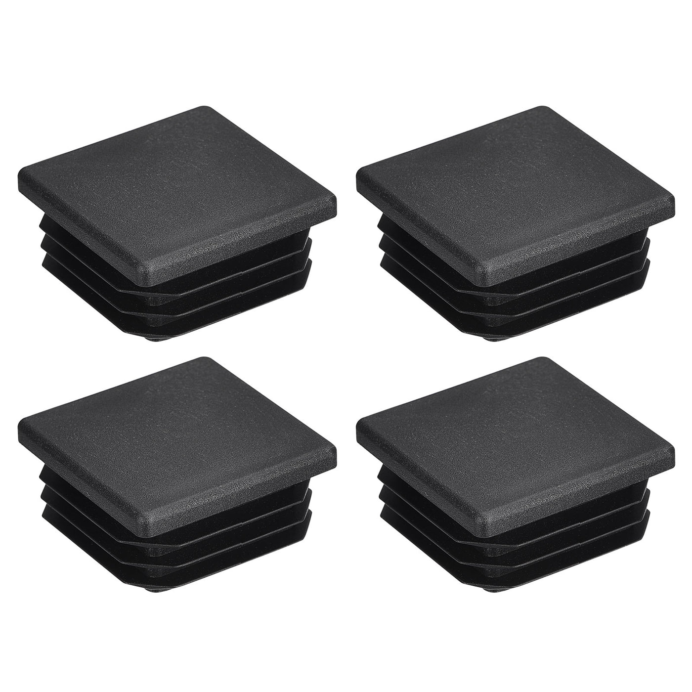 uxcell Uxcell 4Pcs 38mmx38mm(1.5inch) Plastic Tubing Plug Square Post End Caps Black