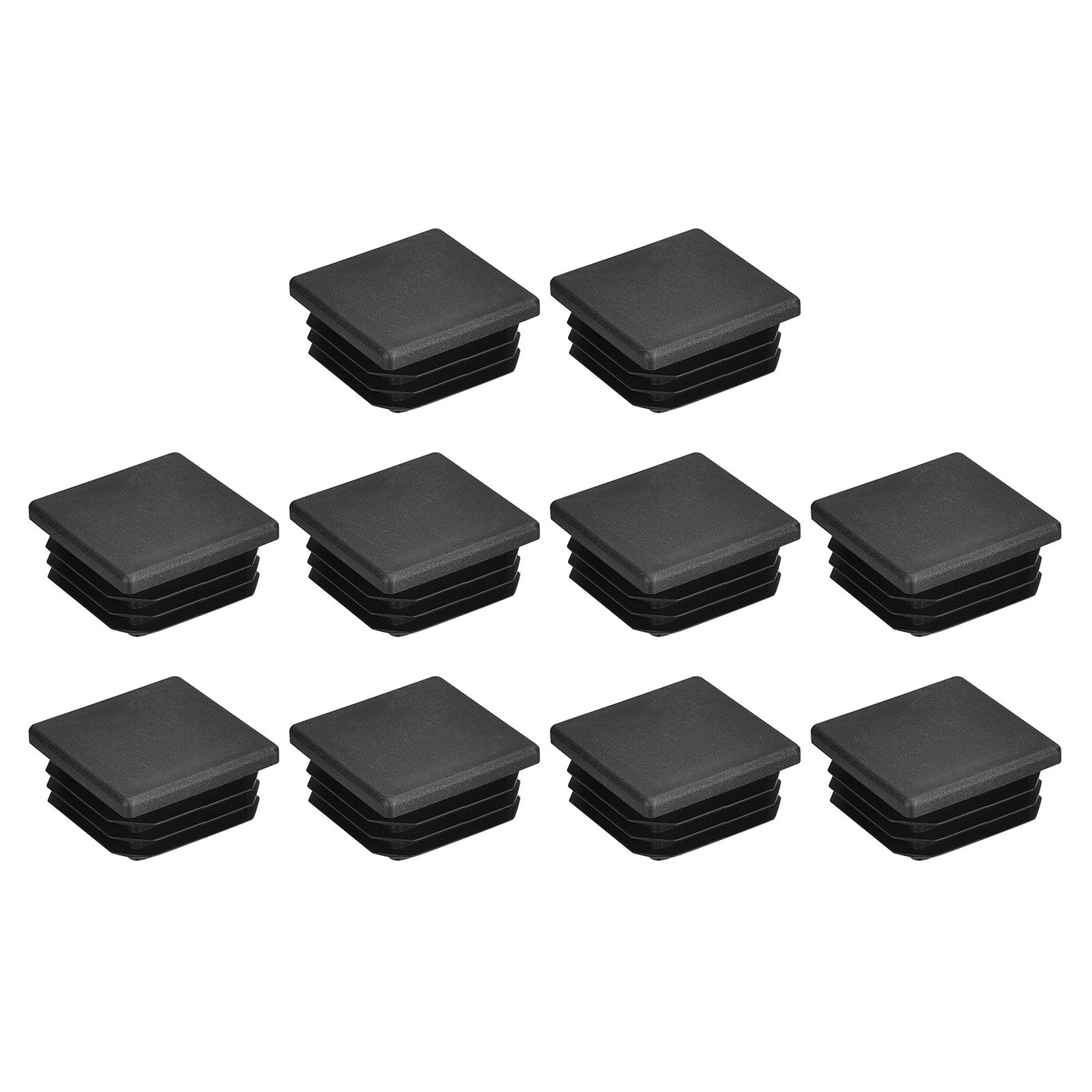 uxcell Uxcell 10Pcs 38mmx38mm(1.5inch) Plastic Tubing Plug Square Post End Caps Black
