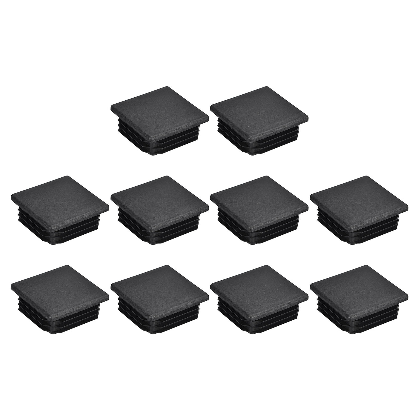 uxcell Uxcell 10Pcs 50mmx50mm(1.97inch) Plastic Tubing Plug Square Post End Caps Black