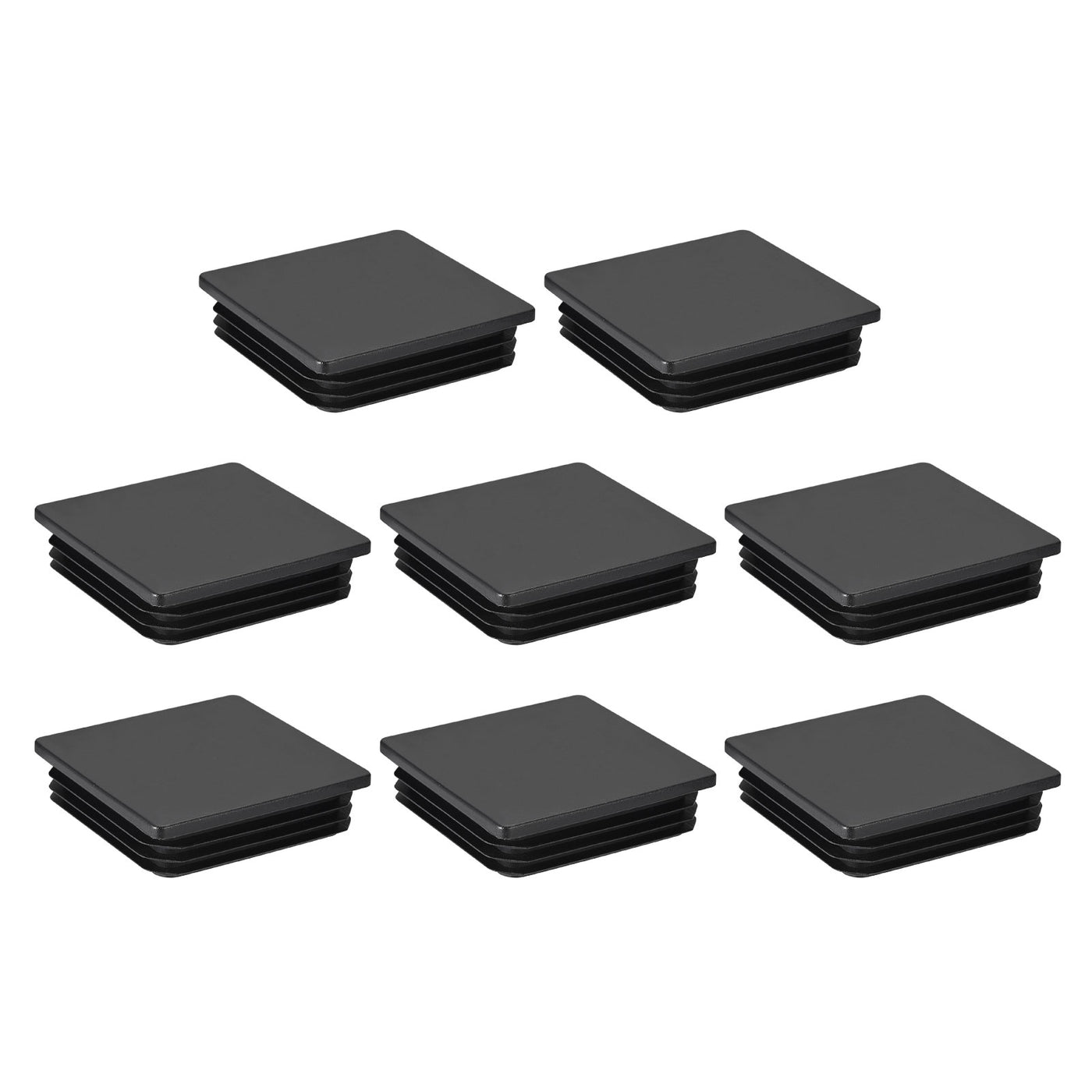 uxcell Uxcell 8Pcs 65mmx65mm(2.56inch) Plastic Tubing Plug Square Post End Caps Black