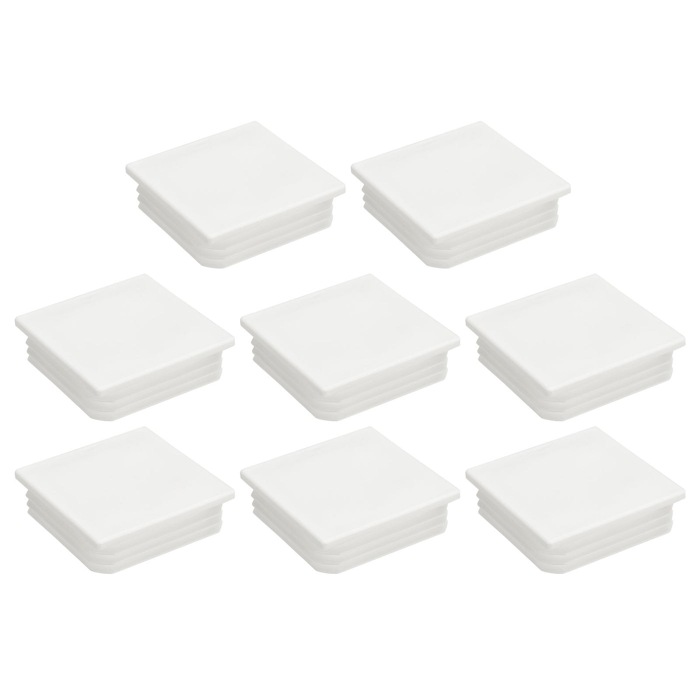 uxcell Uxcell 8Pcs 70mmx70mm(2.76inch) Plastic Tubing Plug Square Post End Caps White