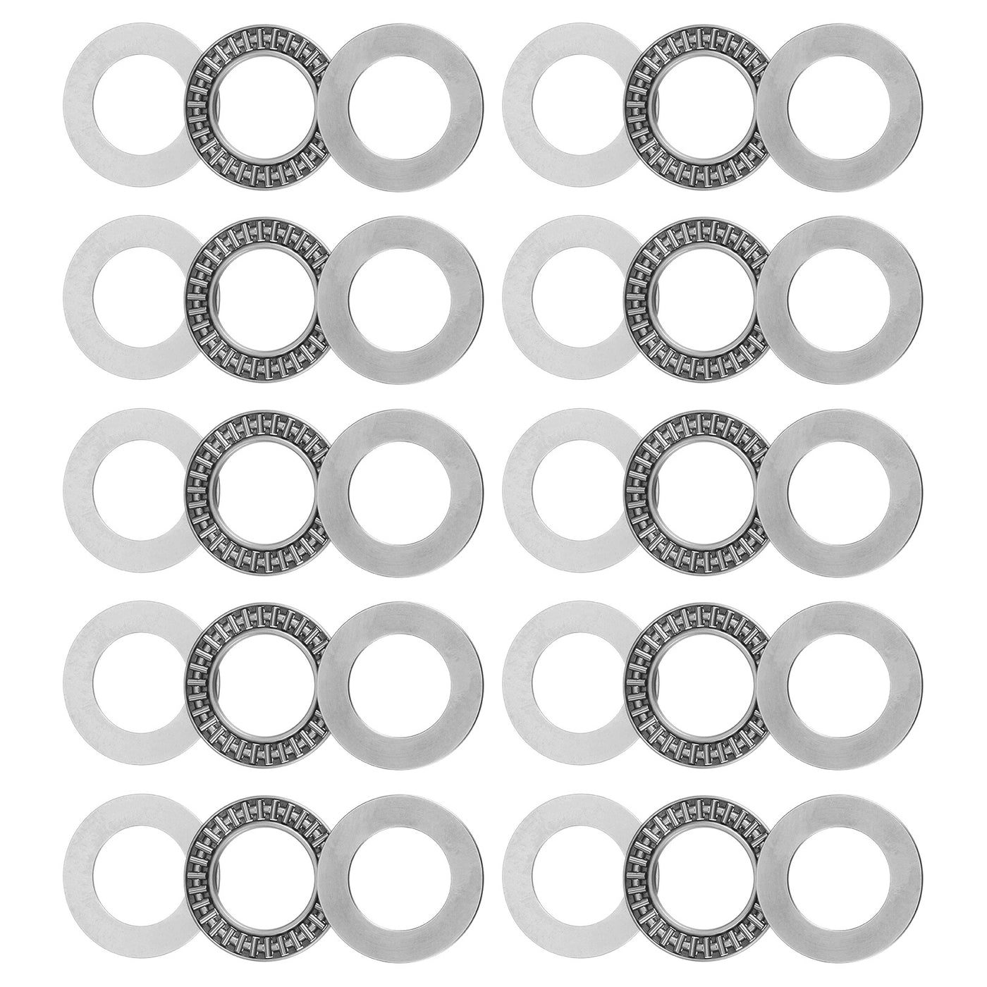 uxcell Uxcell AXK2542 Thrust Needle Roller Bearings 25x42x2mm with AS2542 Washers 10pcs