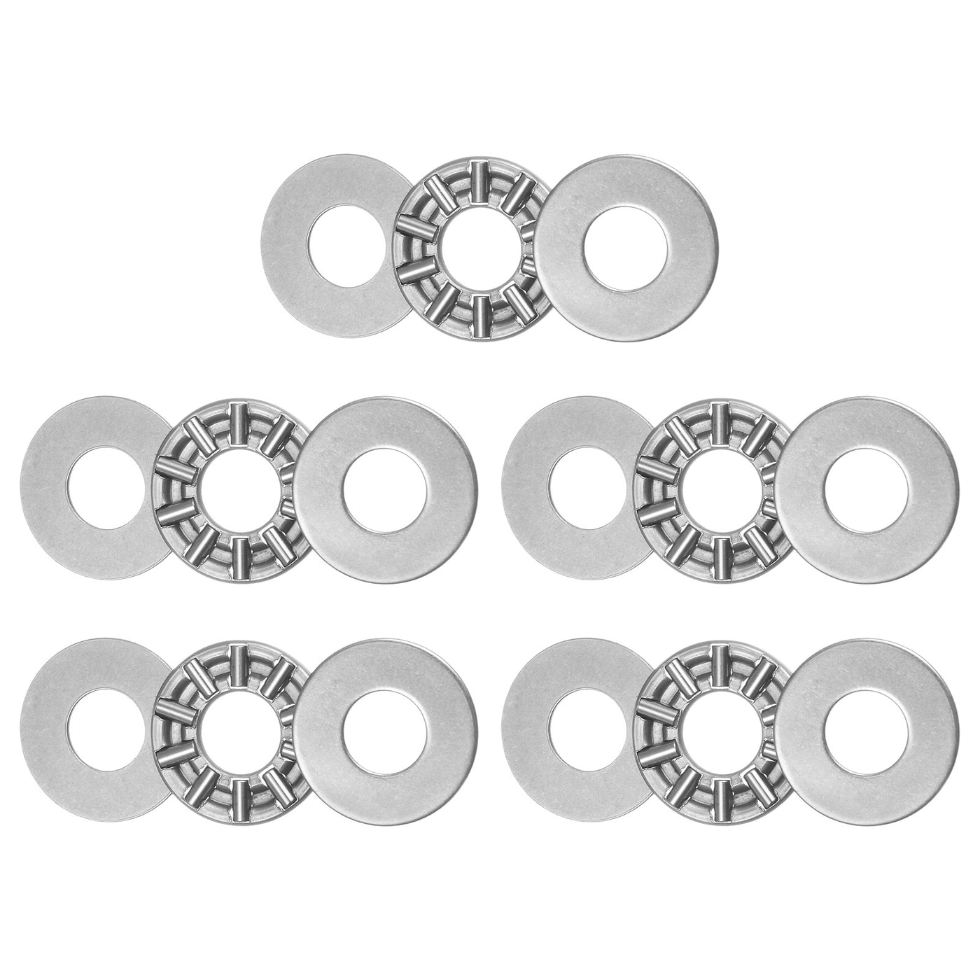 uxcell Uxcell AXK0819 Thrust Needle Roller Bearings 8x19x2mm with AS0819 Washers 5pcs