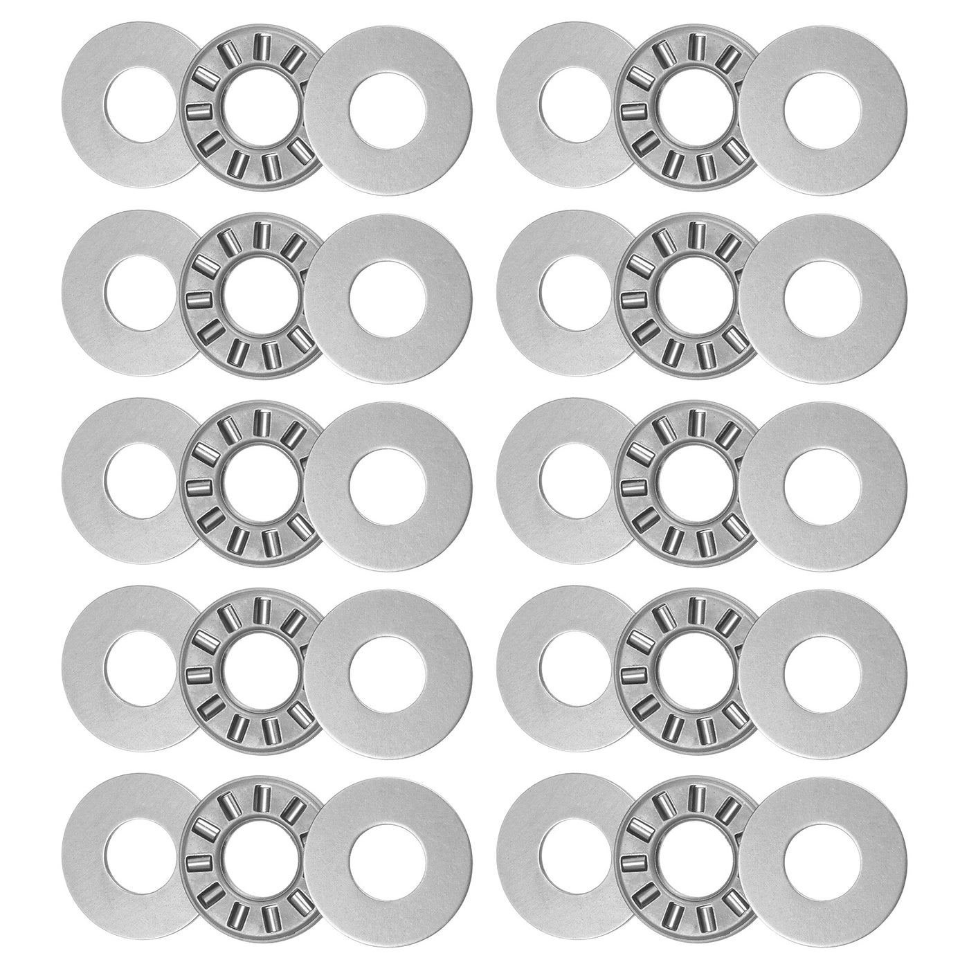uxcell Uxcell NTA512 Thrust Needle Roller Bearings 5/16"x3/4"x5/64" with TRA512 Washers 10pcs