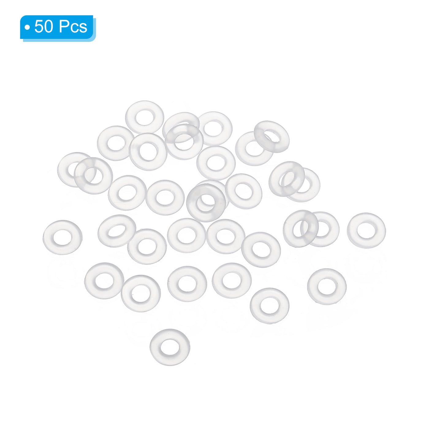 Harfington 5.5mm OD x 1.5mm Width Silicone O-Rings, 50 Pack VMQ Metric Sealing Gaskets for Faucets Piping Repair, White