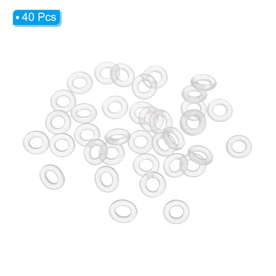 Harfington 6mm OD x 1.5mm Width Silicone O-Rings, 40 Pack VMQ Metric Sealing Gaskets for Faucets Piping Repair, White