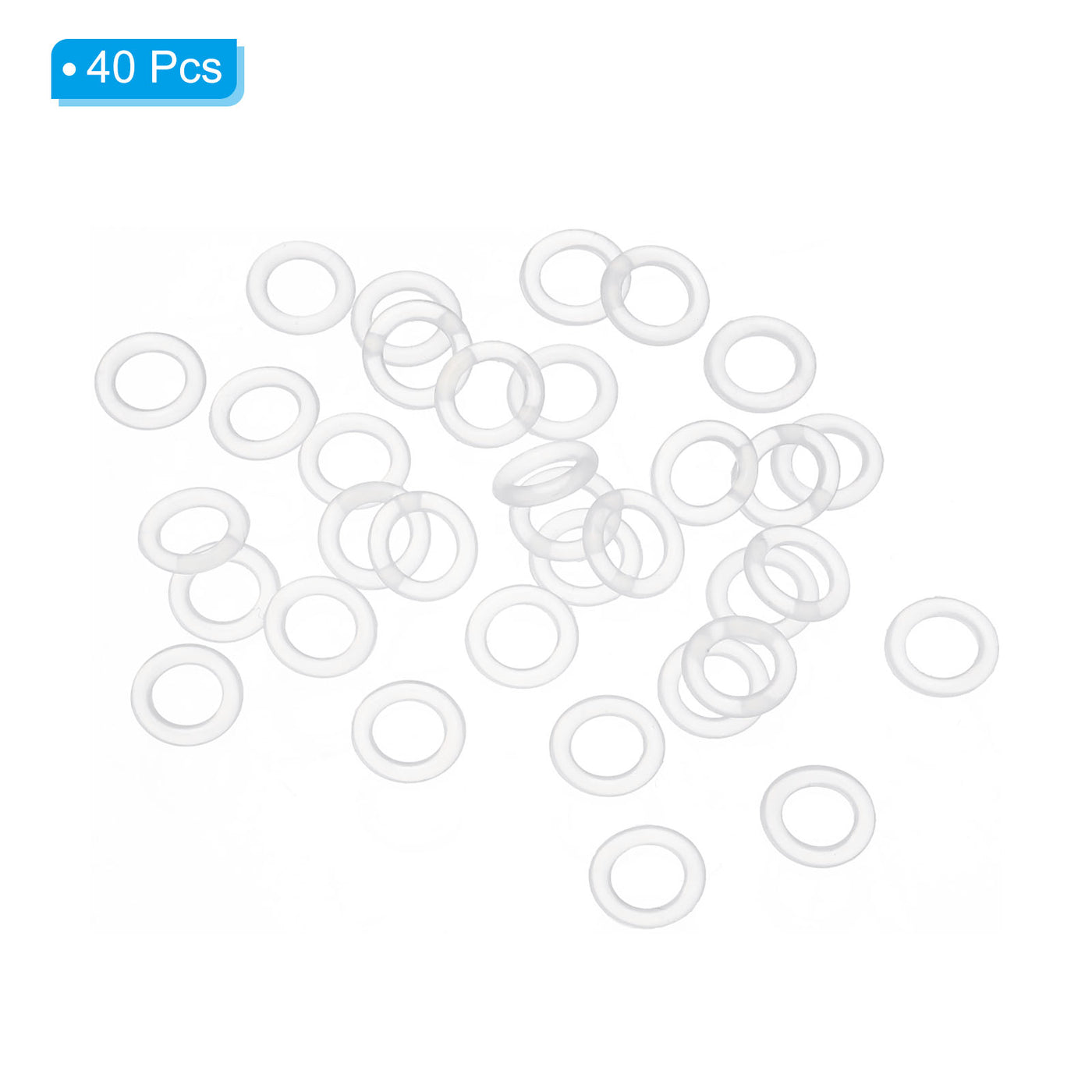 Harfington 8mm OD x 1.5mm Width Silicone O-Rings, 40 Pack VMQ Metric Sealing Gaskets for Faucets Piping Repair, White