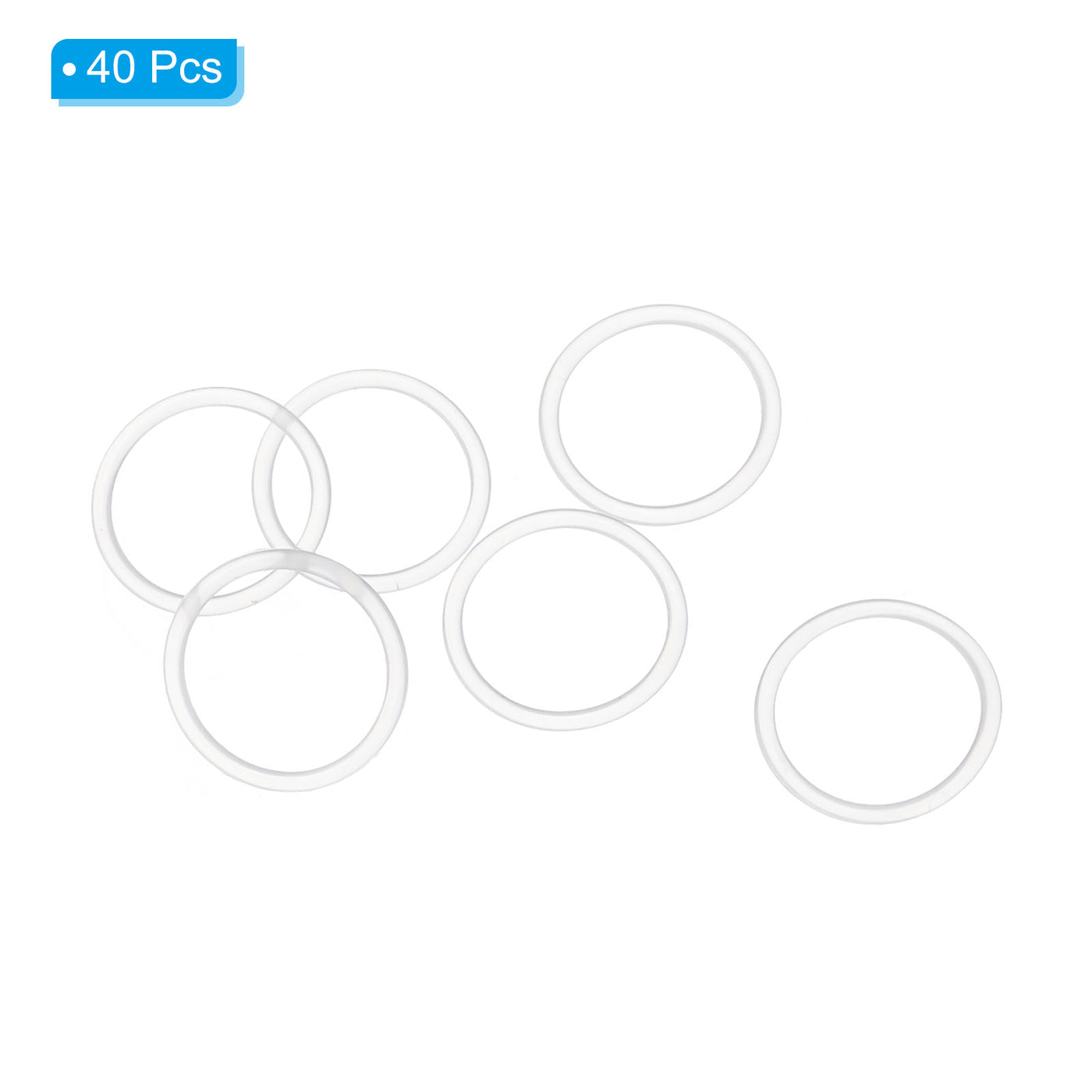 Harfington 18mm OD x 1.5mm Width Silicone O-Rings, 40 Pack VMQ Metric Sealing Gaskets for Faucets Piping Repair, White