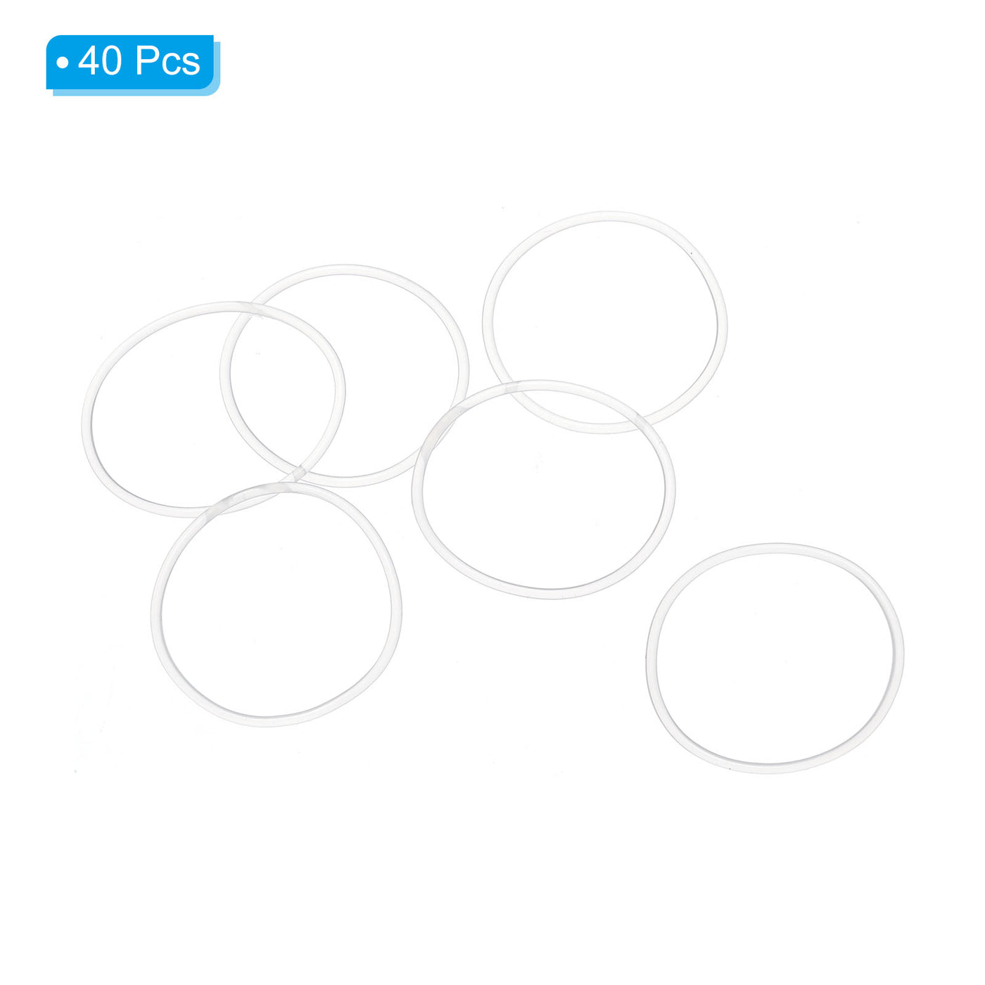 Harfington 32mm OD x 1.5mm Width Silicone O-Rings, 40 Pack VMQ Metric Sealing Gaskets for Faucets Piping Repair, White